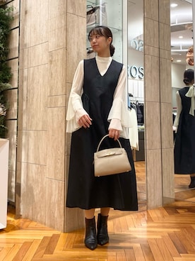 「アイテム（ワンピース/ドレス）」を使った、matsudaさん（レディース・162cm）の冬コーディネート