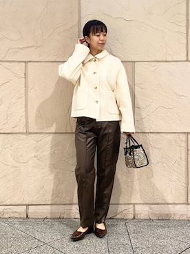 「オンオフ兼用」｜「アイテム（その他アウター）」を使った、matsudaさん（レディース・162cm）の秋コーディネート