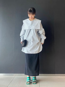 「URBAN RESEARCH ROSSO（アーバンリサーチロッソ）の楊柳ストレートスカート（スカート）」を使った、matsudaさん（レディース・162cm）の春コーディネート