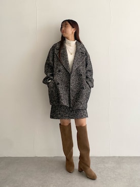 「アイテム（ピーコート）」を使った、matsudaさん（レディース・162cm）の秋コーディネート