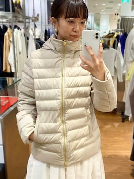 「オンオフ兼用」｜「アイテム（ダウンジャケット/コート）」を使った、matsudaさん（レディース・162cm）の秋コーディネート