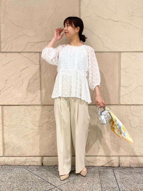 【URBAN　RESEARCH　ROSSO】ラメジャガードペプラムブラウス URBAN RESEARCH ROSSO｜ラメジャガードペプラムブラウス