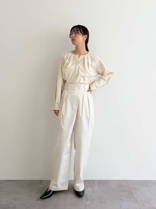 【チャコールグレー】タックボリュームショートシャツブラウス アーバンリサーチ ロッソ URBAN RESEARCH ROSSO タックボリューム
