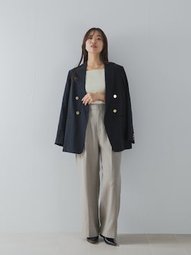 「URBAN RESEARCH ROSSO WOMEN(アーバンリサーチ ロッソ)の汗染み防止スクエアネックプルオーバー(Tシャツ/カットソー、ホワイト系)」を使った、matsudaさん(レディース・162cm)の夏コーディネート
