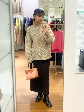 「URBAN RESEARCH ROSSO WOMEN（アーバンリサーチ　ロッソ）のアイテム（ニット/セーター）」を使った、matsuさん（レディース・162cm）の冬コーディネート