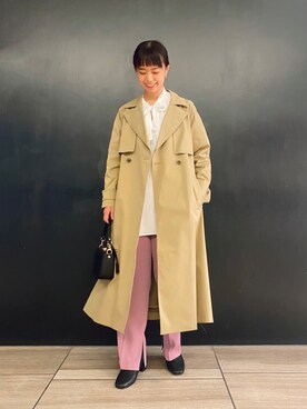 「秋」｜「アイテム（トレンチコート）」を使った、matsuさん（レディース・162cm）の秋コーディネート