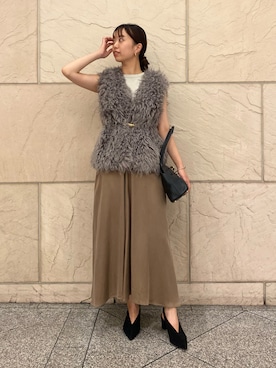「アイテム（ベルト）」を使った、matsudaさん（レディース・162cm）の夏コーディネート