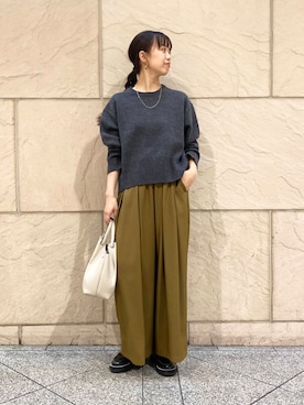 「GIANNI CHIARINI（ジャンニ キアリーニ）のアイテム（ハンドバッグ）」を使った、matsudaさん（レディース・162cm）の秋コーディネート