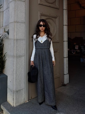 「アイテム（つなぎ/オールインワン）」を使った、esutoreja    公式さん（レディース・155cm）の冬コーディネート