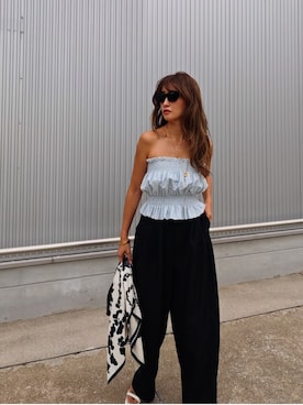 「ベアトップ」｜esutoreja    公式さん（レディース・155cm）の夏コーディネート