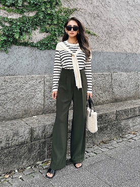 「ボーダーニット」｜esutoreja    公式さん（レディース・154cm）の秋コーディネート