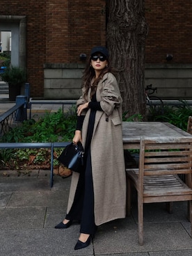 「おでかけコーデ」｜「アイテム（チェスターコート）」を使った、esutoreja    公式さん（レディース・155cm）の冬コーディネート