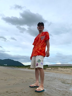 「ビーチサンダル」｜けんたさん（メンズ・170cm・20代）の夏コーディネート