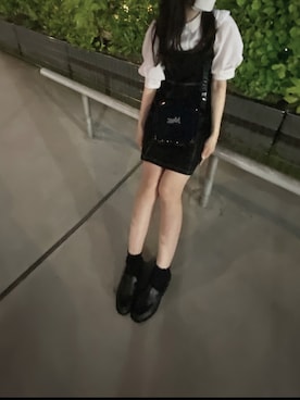 「one after another NICE CLAUP（ワンアフターアナザーナイスクラップ）のアイテム（ジャンパースカート）」を使った、桜さん（レディース・159cm）の春コーディネート