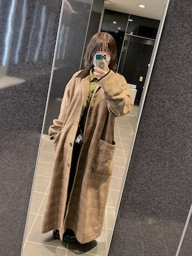 「kutir（クティール）のアイテム（ステンカラーコート）」を使った、まさん（レディース・152cm）の冬コーディネート