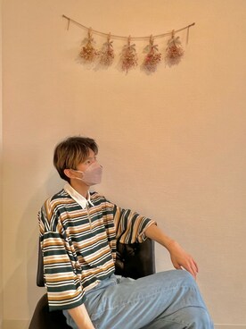 「Adoon plain（アドーンプレーン）のアイテム（Tシャツ/カットソー）」を使った、KATEさん（メンズ・177cm）の春コーディネート