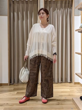 「studio CLIP（スタディオクリップ）のアイテム（その他パンツ）」を使った、emiclip1921さん（レディース・160cm）の秋コーディネート