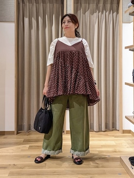 「studio CLIP（スタディオクリップ）のアイテム（Tシャツ/カットソー）」を使った、emiclip1921さん（レディース・160cm）の夏コーディネート