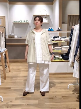 「studio CLIP（スタディオクリップ）のシアーリボンシュシュ（シュシュ、ブラック系）」を使った、emiclip1921さん（レディース・160cm）の春コーディネート