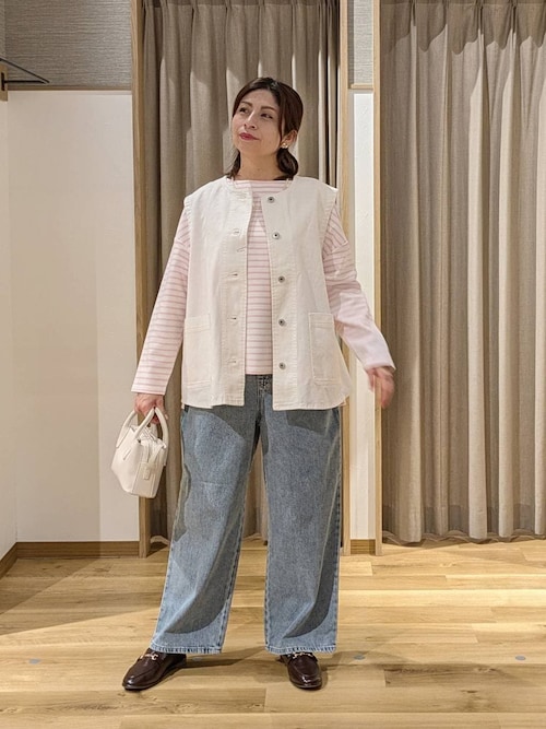 セール】ノーカラーデニムベスト《CLIP denim》（ベスト）｜studio