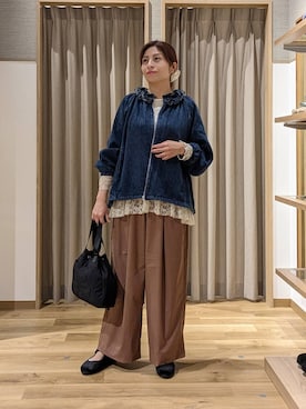 「studio CLIP（スタディオクリップ）のアイテム（その他パンツ）」を使った、emiclip1921さん（レディース・160cm）の秋コーディネート