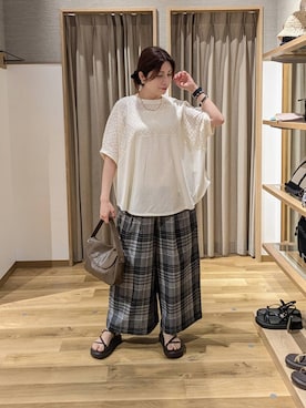「studio CLIP（スタディオクリップ）のデザインチェーンネックレス（ネックレス、その他）」を使った、emiclip1921さん（レディース・160cm）の夏コーディネート
