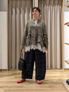 「アイテム（ヘアアクセサリー、ベージュ系）」を使った、emiclip1921さん（レディース・160cm）の秋コーディネート