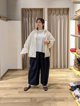 「studio CLIP（スタディオクリップ）のアイテム（トップス）」を使った、emiclip1921さん（レディース・160cm）の春コーディネート