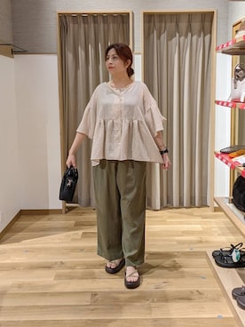 「studio CLIP（スタディオクリップ）のデザインチェーンネックレス（ネックレス、その他）」を使った、emiclip1921さん（レディース・160cm）の夏コーディネート