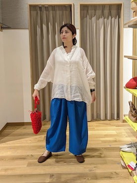 「studio CLIP（スタディオクリップ）のアイテム（トップス）」を使った、emiclip1921さん（レディース・160cm）の春コーディネート