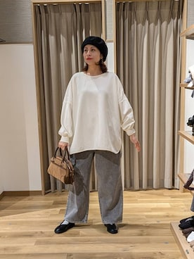 「studio CLIP（スタディオクリップ）のアイテム（ハンチング/ベレー帽）」を使った、emiclip1921さん（レディース・160cm）の冬コーディネート