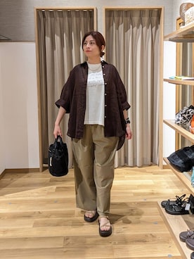 「studio CLIP（スタディオクリップ）のデザインチェーンネックレス（ネックレス、その他）」を使った、emiclip1921さん（レディース・160cm）の夏コーディネート