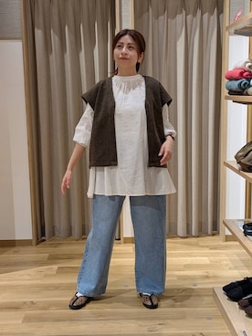 「アイテム（ベスト）」を使った、emiclip1921さん（レディース・160cm・30代）の冬コーディネート