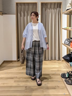 「studio CLIP（スタディオクリップ）のデザインチェーンネックレス（ネックレス、その他）」を使った、emiclip1921さん（レディース・160cm）の夏コーディネート