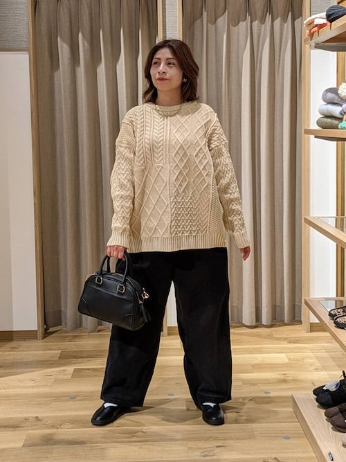 セール】5ゲージふわかるパッチワークニット（ニット/セーター