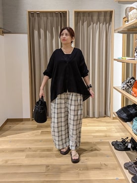 「studio CLIP（スタディオクリップ）のデザインチェーンネックレス（ネックレス、その他）」を使った、emiclip1921さん（レディース・160cm）の夏コーディネート