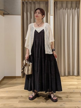 「studio CLIP（スタディオクリップ）のアイテム（ワンピース）」を使った、emiclip1921さん（レディース・160cm）の夏コーディネート