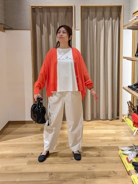 「studio CLIP（スタディオクリップ）のアイテム（パンツ）」を使った、emiclip1921さん（レディース・160cm）の春コーディネート