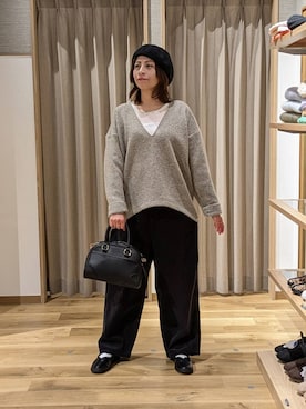 「studio CLIP（スタディオクリップ）のアイテム（ハンチング/ベレー帽）」を使った、emiclip1921さん（レディース・160cm）の冬コーディネート