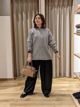 「studio CLIP（スタディオクリップ）のアイテム（バッグ）」を使った、emiclip1921さん（レディース・160cm）の冬コーディネート