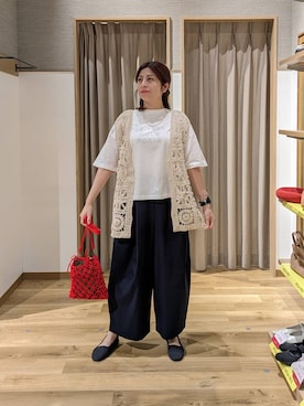 「studio CLIP（スタディオクリップ）のアイテム（パンツ）」を使った、emiclip1921さん（レディース・160cm）の春コーディネート