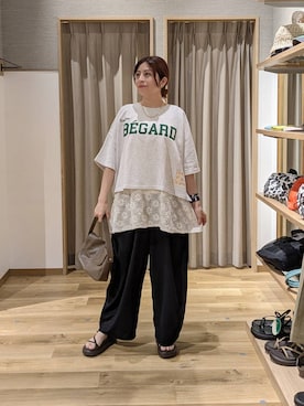 「studio CLIP（スタディオクリップ）のデザインチェーンネックレス（ネックレス、その他）」を使った、emiclip1921さん（レディース・160cm）の夏コーディネート
