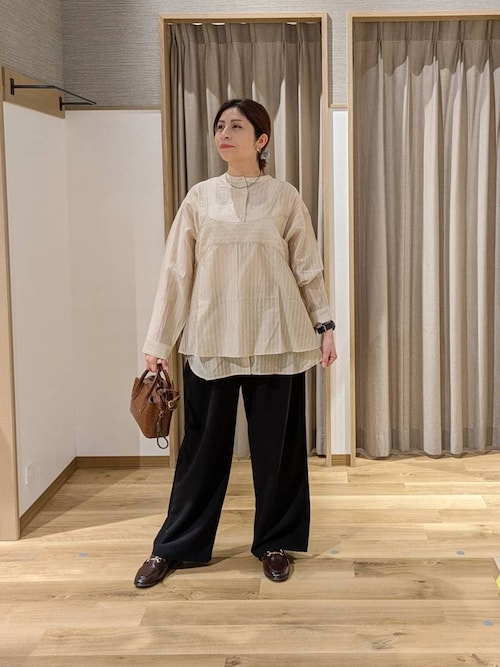 2タックワイドストレートパンツ[プチ・プラスサイズあり