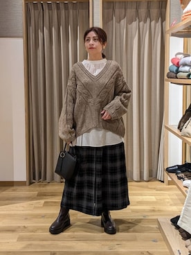 「アイテム（ヘアアクセサリー）」を使った、emiclip1921さん（レディース・160cm・30代）の冬コーディネート