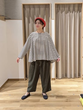 「studio CLIP（スタディオクリップ）のアイテム（帽子）」を使った、emiclip1921さん（レディース・160cm）の春コーディネート