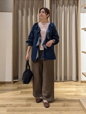 「studio CLIP（スタディオクリップ）のアイテム（その他パンツ）」を使った、emiclip1921さん（レディース・160cm）の秋コーディネート