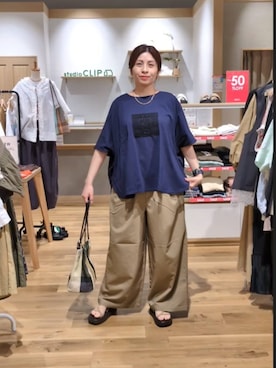 「studio CLIP（スタディオクリップ）のデザインチェーンネックレス（ネックレス、その他）」を使った、emiclip1921さん（レディース・160cm）の夏コーディネート