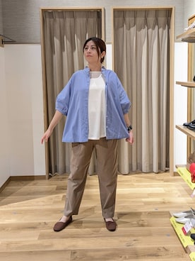 「studio CLIP（スタディオクリップ）のアイテム（パンツ）」を使った、emiclip1921さん（レディース・160cm）の春コーディネート