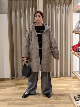 「アイテム（ダウンジャケット/コート）」を使った、emiclip1921さん（レディース・160cm・30代）の冬コーディネート