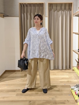 「studio CLIP（スタディオクリップ）のアイテム（パンツ）」を使った、emiclip1921さん（レディース・160cm）の春コーディネート